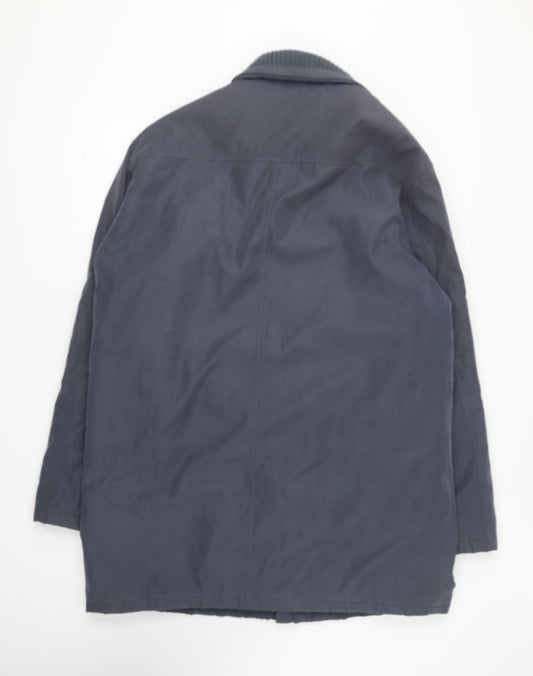 EWM Womens Blue Overcoat Coat Size L Button