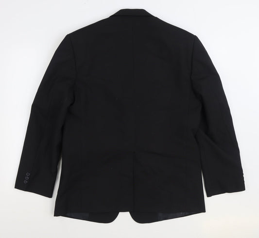 Elegance International Mens Black Polyester Jacket Suit Jacket Size 38