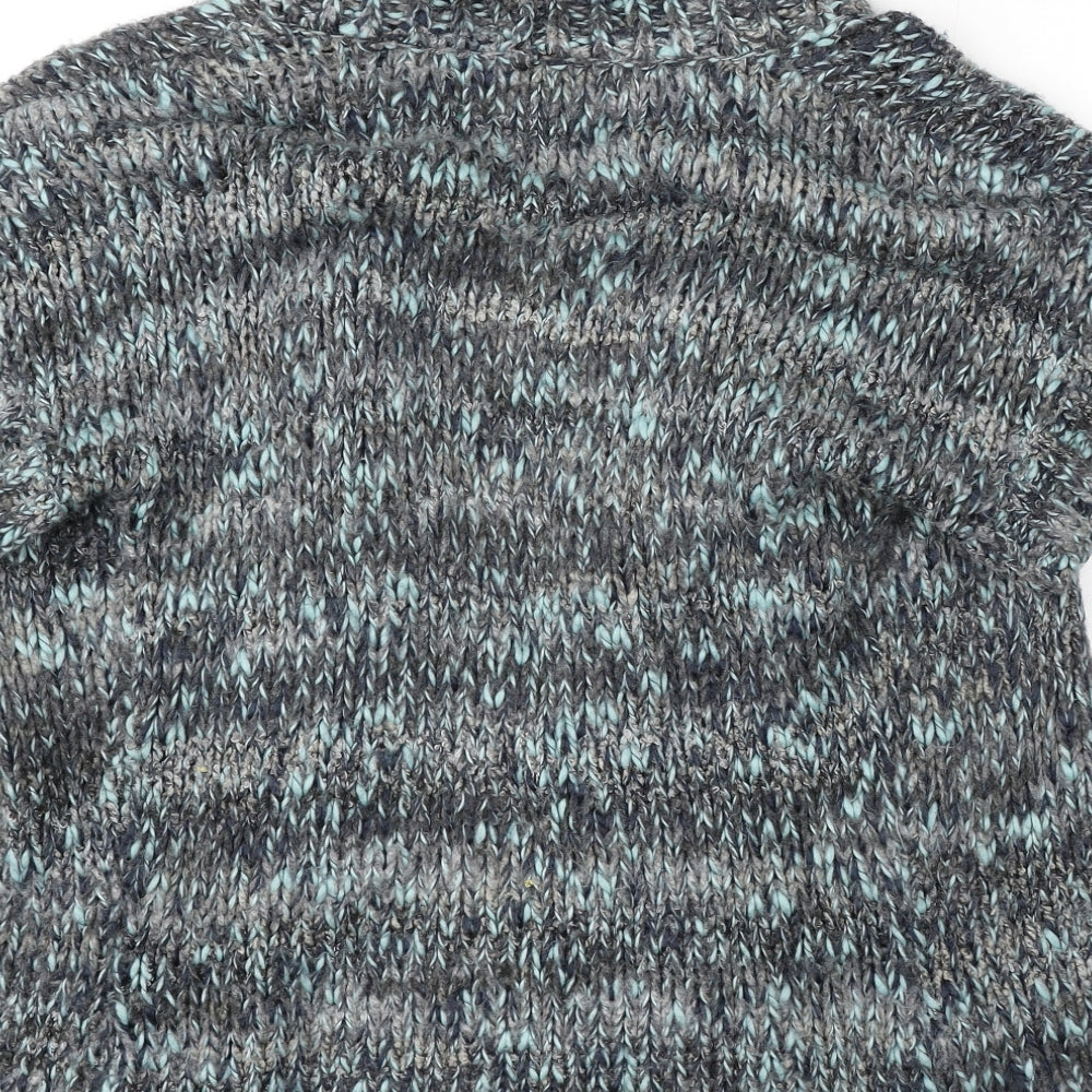 Debenhams Womens Grey V-Neck Acrylic Cardigan Jumper Size 12