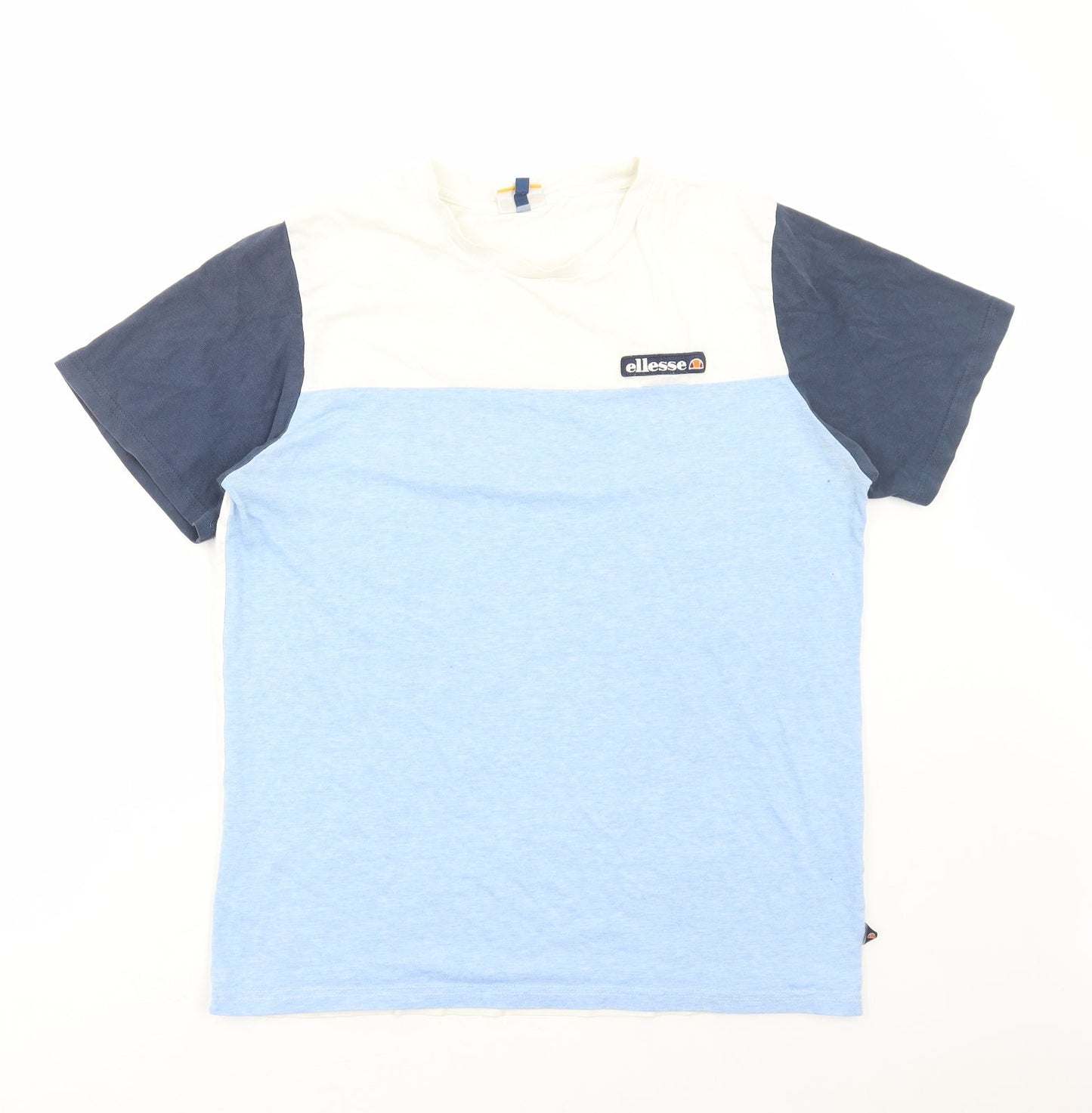 ellesse Mens Multicoloured Colourblock Polyester T-Shirt Size L Round Neck