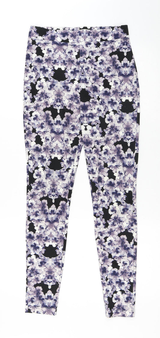 H&M Womens Multicoloured Floral Polyester Jogger Leggings Size S L29 in - Flowers