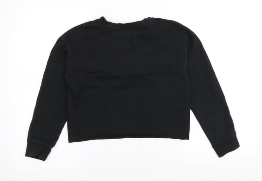 Kiabi Womens Black Cotton Pullover Sweatshirt Size 2XS