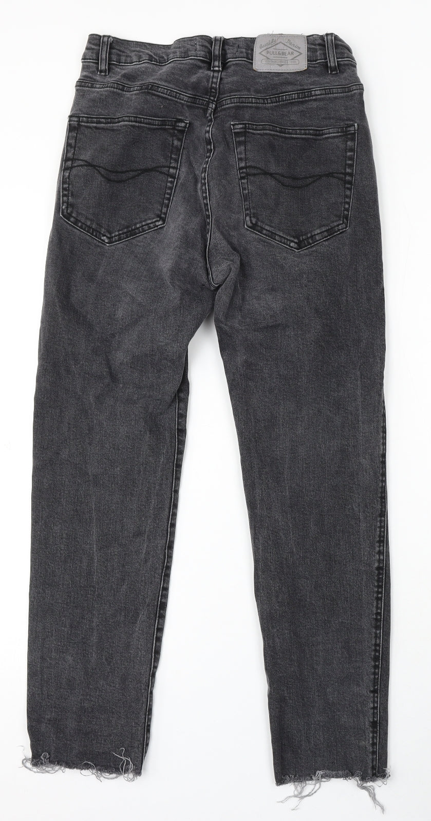 Pull&Bear Womens Grey Cotton Straight Jeans Size 8 L26 in Regular Button