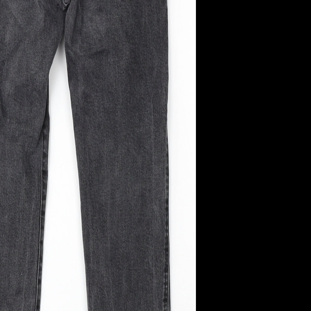 Pull&Bear Womens Grey Cotton Straight Jeans Size 8 L26 in Regular Button