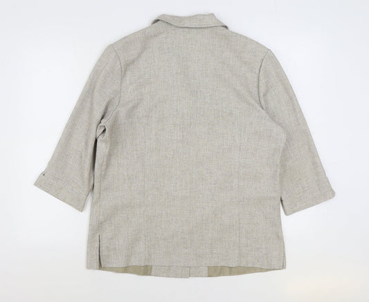 Oscar B Womens Beige Jacket Blazer Size 16 Button