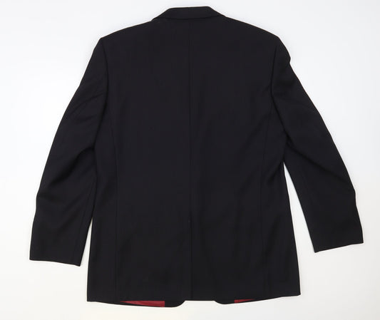 Daniel Grahame Mens Black Striped Polyester Jacket Blazer Size 42