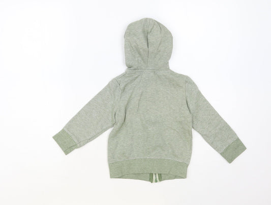 So Cute Boys Green Striped Cotton Full Zip Hoodie Size 2 Years Zip - Lightning Bolts