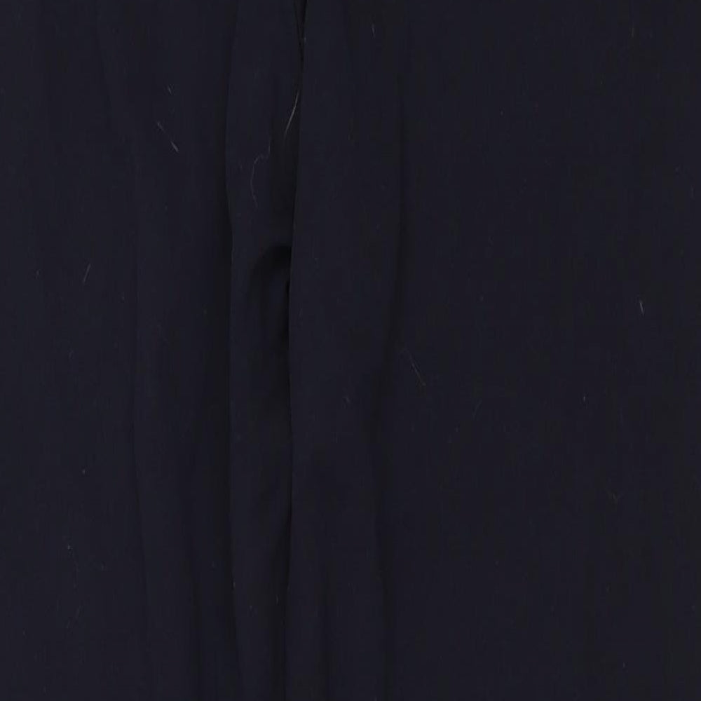 Marks and Spencer Womens Blue Viscose Dress Pants Trousers Size 8 L25 in Regular Zip