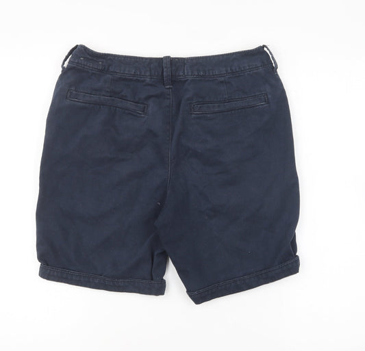 Hollister Womens Blue Cotton Chino Shorts Size 30 in L7 in Regular Button