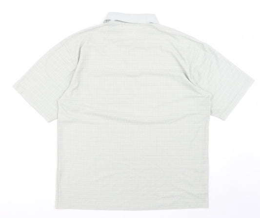 Vicky Lee Mens Green Plaid Polyester T-Shirt Size XLT Collared