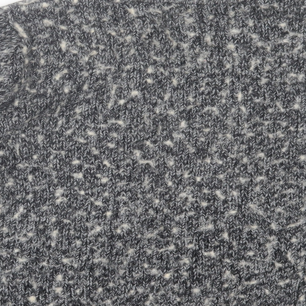 Maine Womens Grey V-Neck Acrylic Cardigan Jumper Size 14