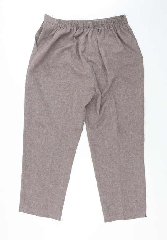 Emma Collction Womens Brown Polyester Trousers Size 18 L26 in Regular