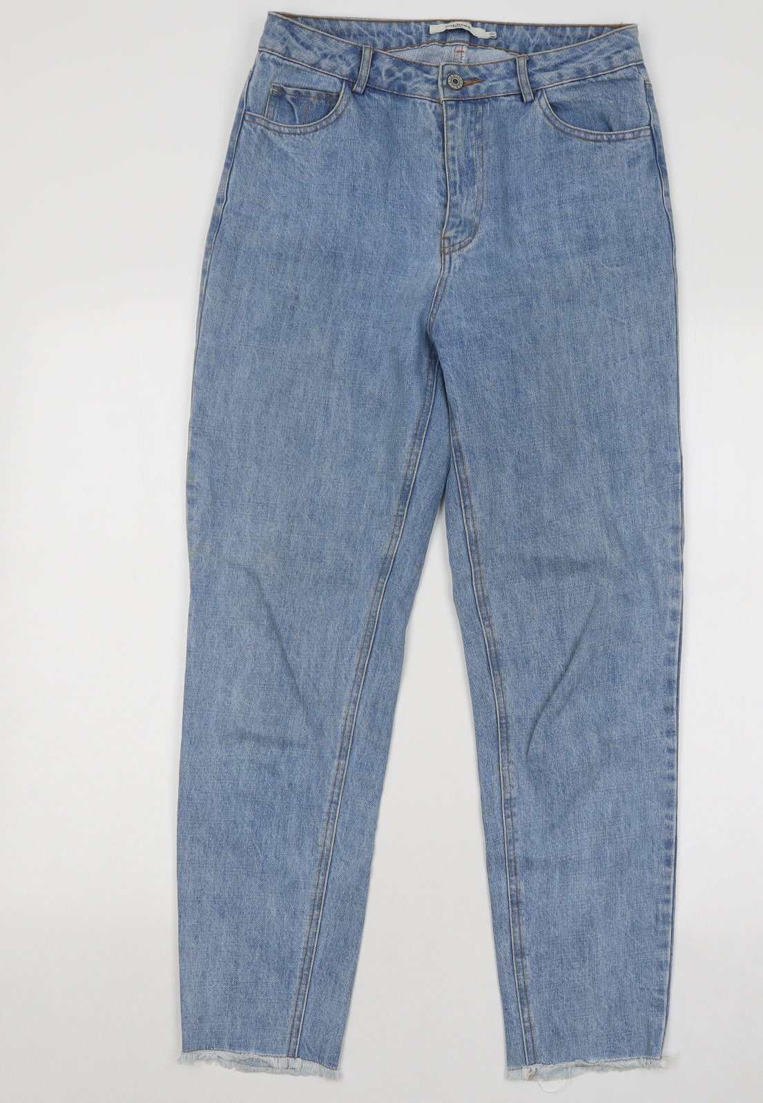 Daphnea Womens Blue Cotton Straight Jeans Size S L28 in Regular Zip