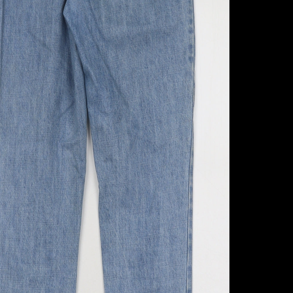 Daphnea Womens Blue Cotton Straight Jeans Size S L28 in Regular Zip