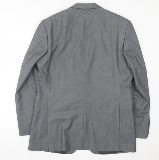 Occasions Mens Grey Polyester Jacket Suit Jacket Size 42
