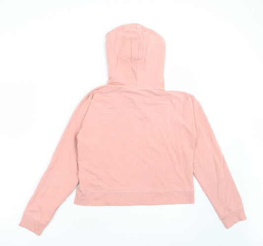 Jack Wills Womens Pink Cotton Pullover Hoodie Size 6 Pullover