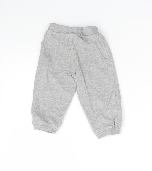 Liegeland Boys Grey Cotton Jogger Trousers Size 18 Months Drawstring