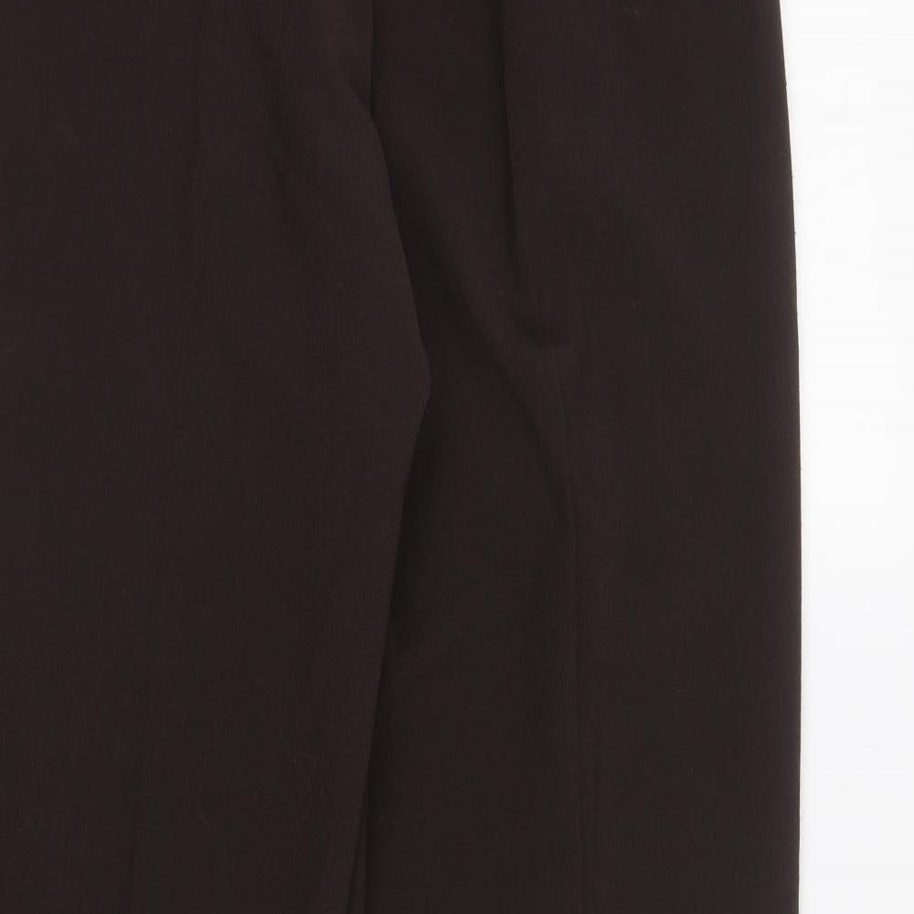 Alex & Co Womens Brown Polyester Trousers Size 12 L29 in Regular Zip