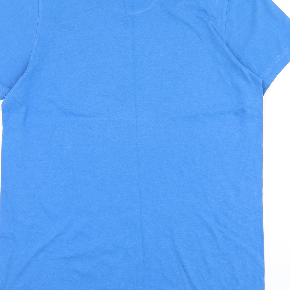 adidas Mens Blue Cotton T-Shirt Size S Round Neck