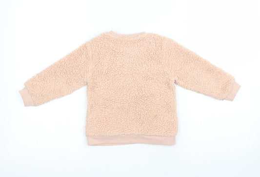 Nutmeg Girls Pink Polyester Pullover Sweatshirt Size 2 Years Pullover - Cutie