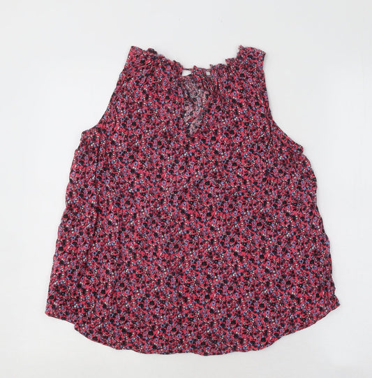 Gap Womens Multicoloured Floral Viscose Basic Blouse Size S Round Neck
