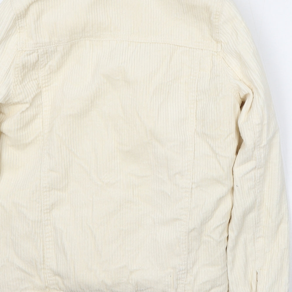 Denim & Co. Womens Ivory Jacket Size 8 Button