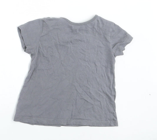 George Girls Grey Cotton Basic T-Shirt Size 9-12 Months Crew Neck Pullover - Im The Little Boss Around Here