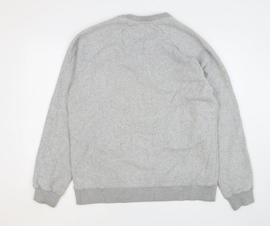 SUIT Mens Grey Cotton Pullover Sweatshirt Size L