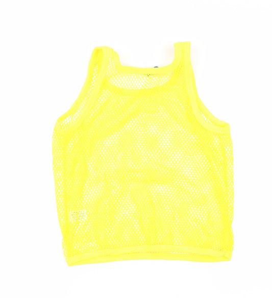 Atmoshphere Womens Yellow Polyester Basic Tank Size 14 Scoop Neck