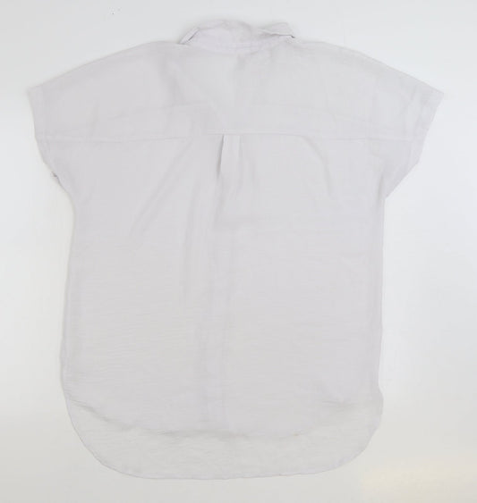 Anko Womens Grey Polyester Basic Blouse Size 12 V-Neck