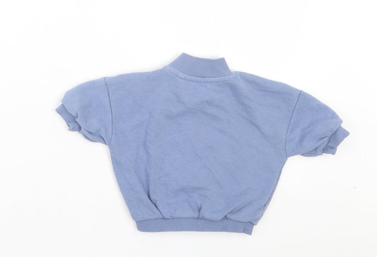 George Boys Blue Cotton Pullover Jumper Size 0-3 Months Button