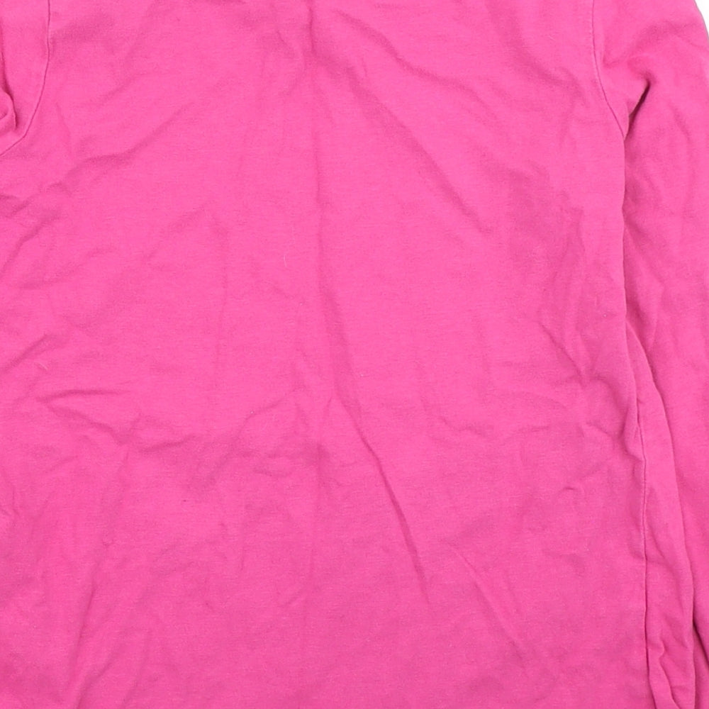 George Girls Pink Cotton Pullover Casual Size 9-10 Years Round Neck - Embellished sleeve detail