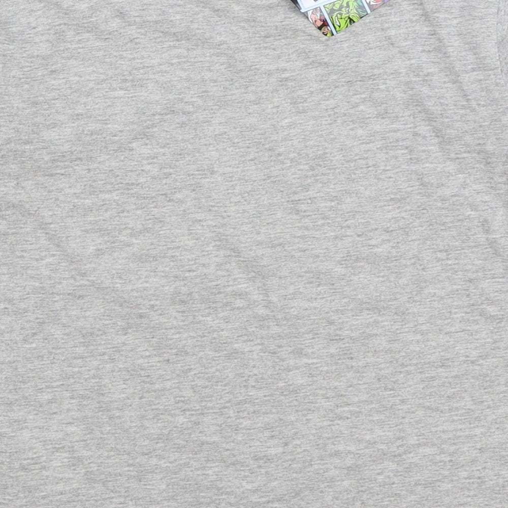 Marvel Boys Grey Cotton Basic T-Shirt Size 8-9 Years Round Neck Pullover - Marvel