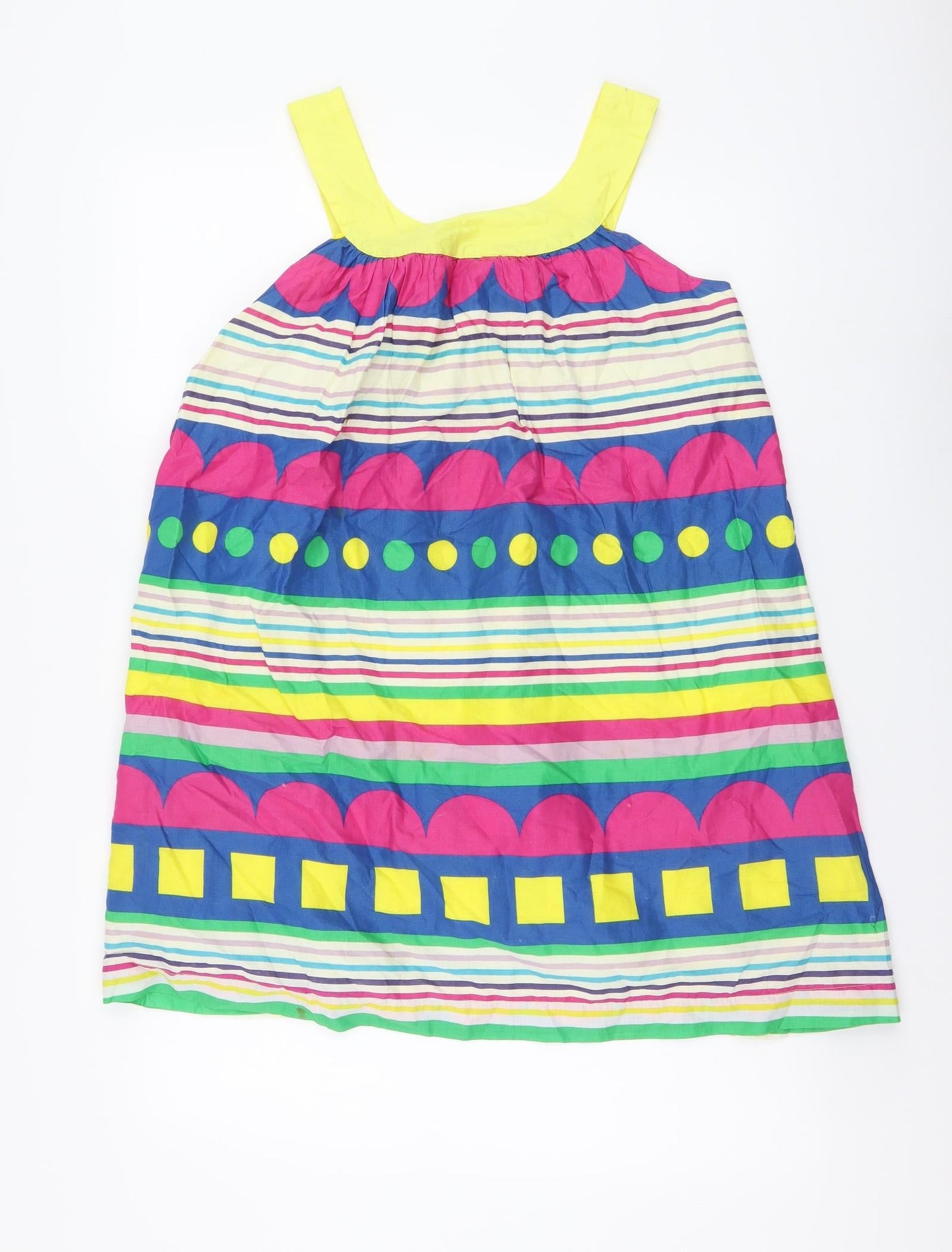United Colors of Benetton Womens Multicoloured Striped Cotton A-Line Size XS Round Neck Pullover