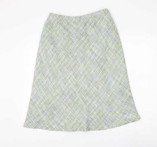 Preworn Womens Multicoloured Acrylic A-Line Skirt Size 14 Zip