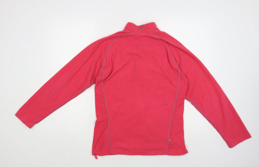 Womens UK 12 Regular Mountain Life Pink Full Zip Sweatshirt
