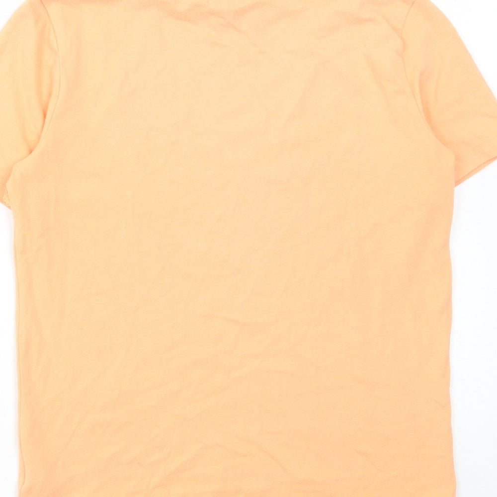 Gap Boys Orange Cotton Basic T-Shirt Size 10-11 Years Round Neck Pullover - Surfing