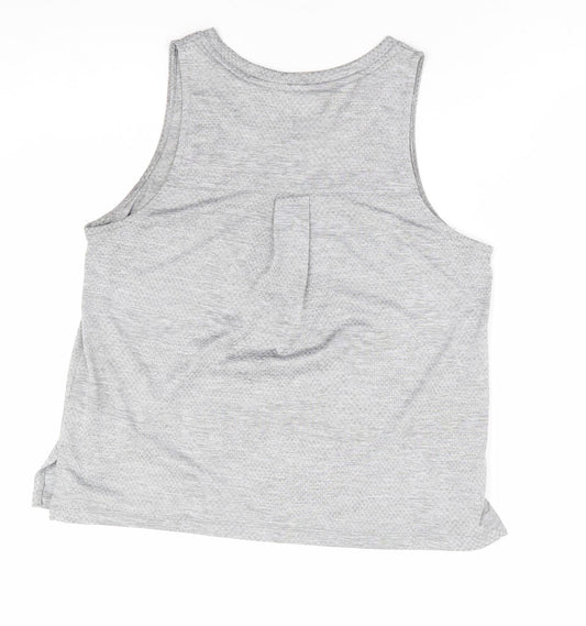 George Womens Grey Polyester Basic Tank Size S Round Neck Pullover