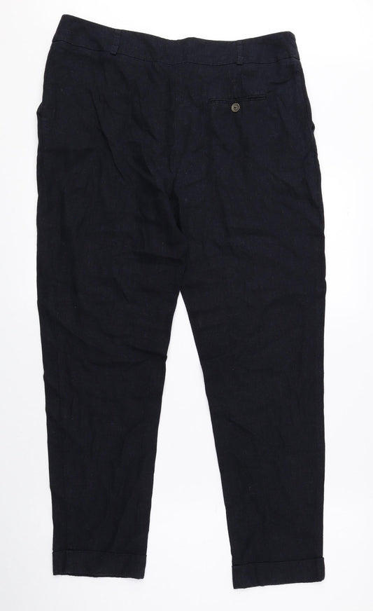 M&Co Womens Black Linen Size 12 L26 in Regular