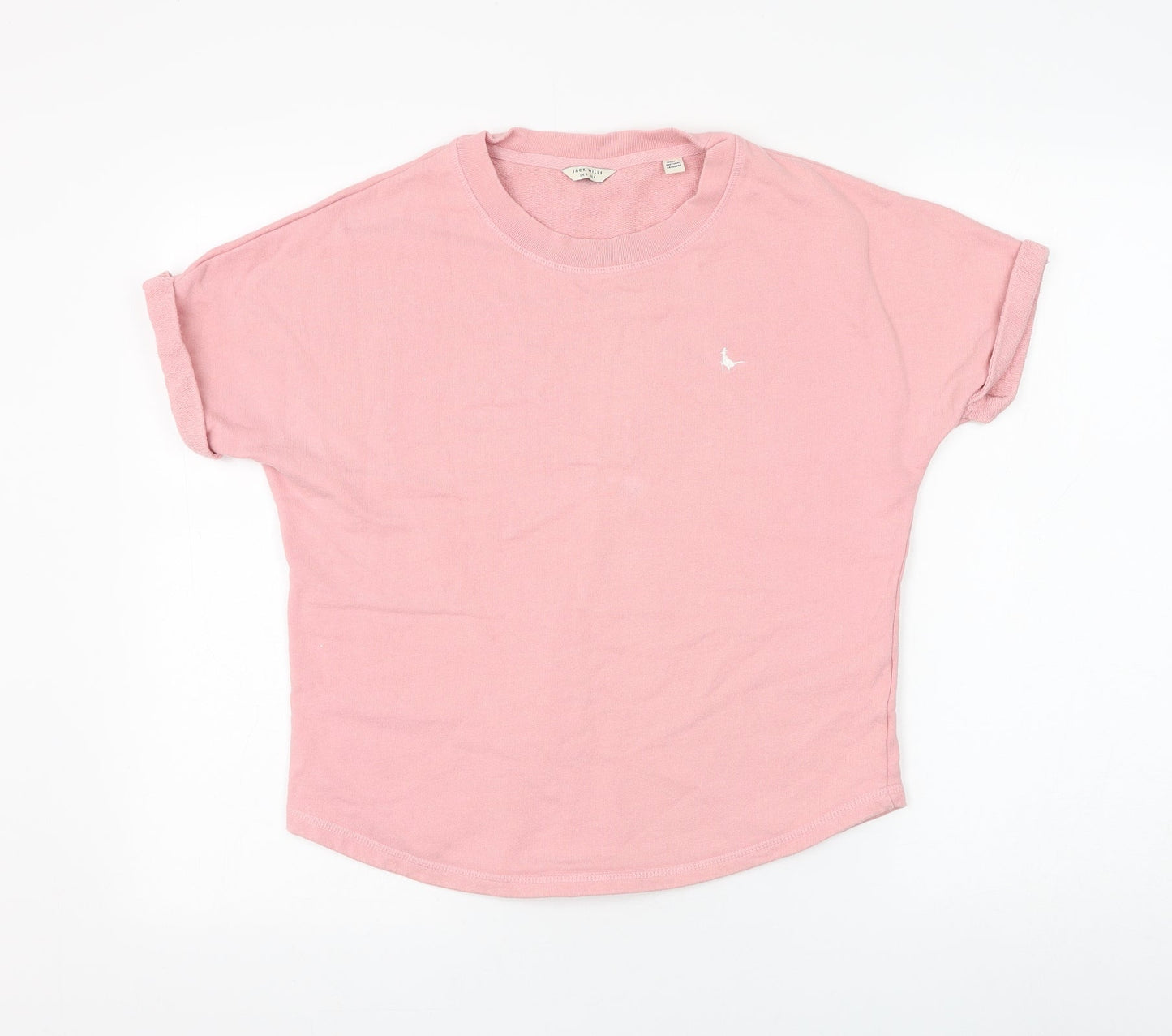 Jack Wills Womens Pink Cotton Pullover Sweatshirt Size 8 Pullover