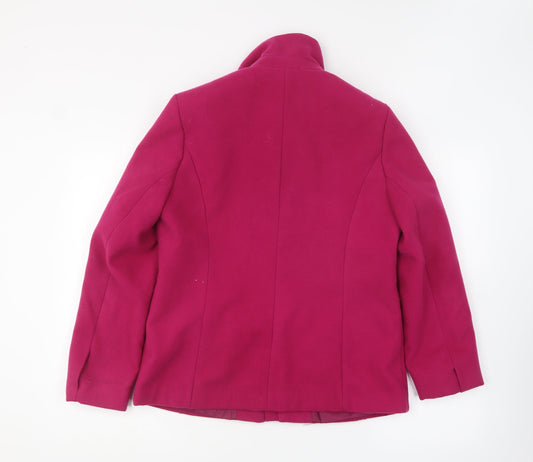 Gerard Womens Pink Overcoat Coat Size 14 Zip