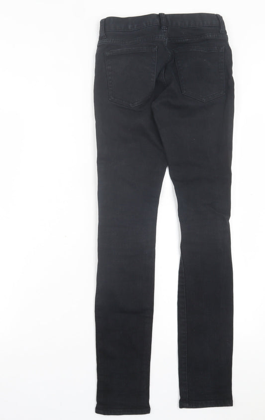 H&M Womens Black Cotton Skinny Jeans Size 4 L30 in Regular Button