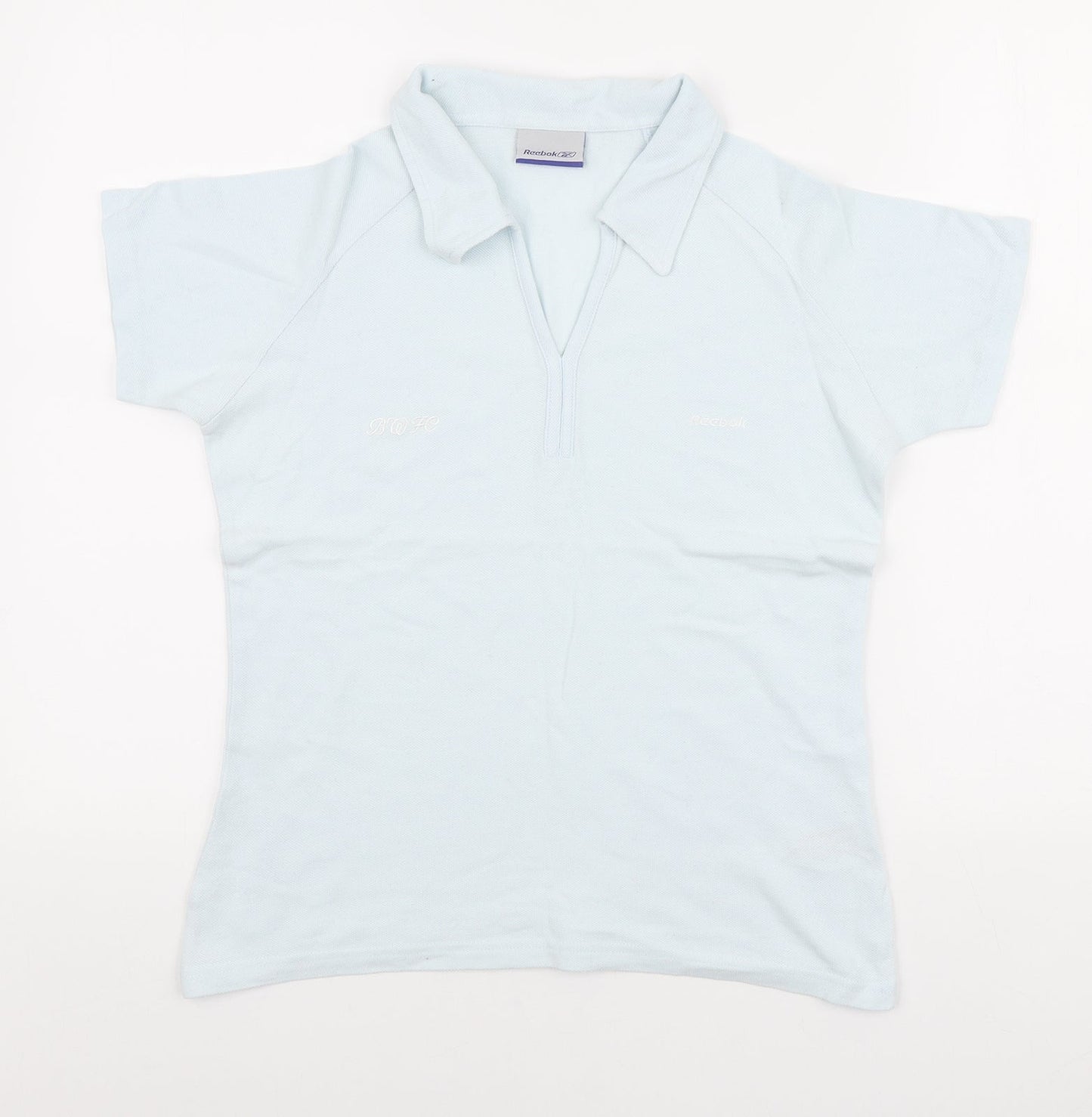 Reebok Womens Blue Cotton Basic Polo Size 14 Collared