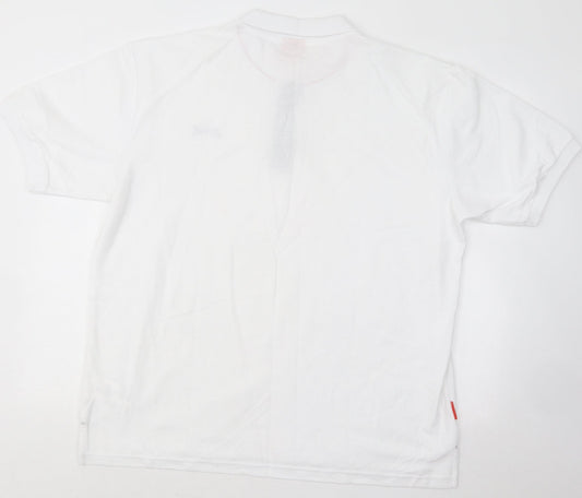 Slazenger Mens White Cotton Polo Size 2XL Collared Button