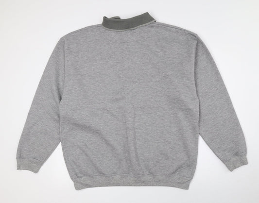 CLUB HOUSE Mens Multicoloured Geometric Polyester Pullover Sweatshirt Size XL