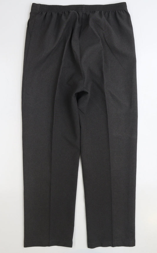 Sarah Hamilton Womens Grey Polyester Trousers Size 16 L28 in Regular
