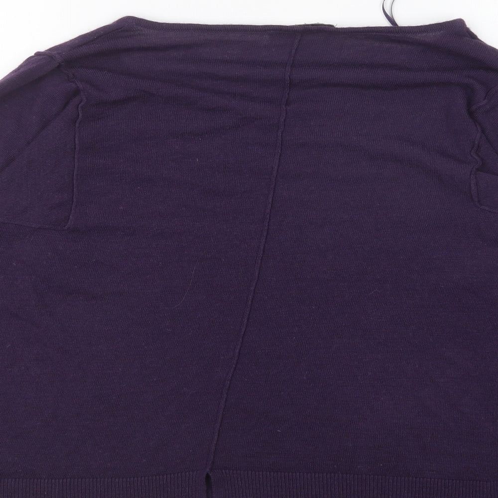 Marks and Spencer Womens Purple V-Neck Acrylic Pullover Jumper Size 10