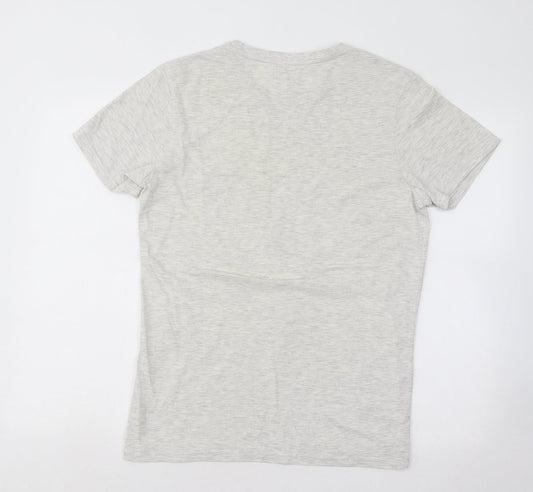 72 Lord St Womens Grey Cotton Basic T-Shirt Size M Round Neck