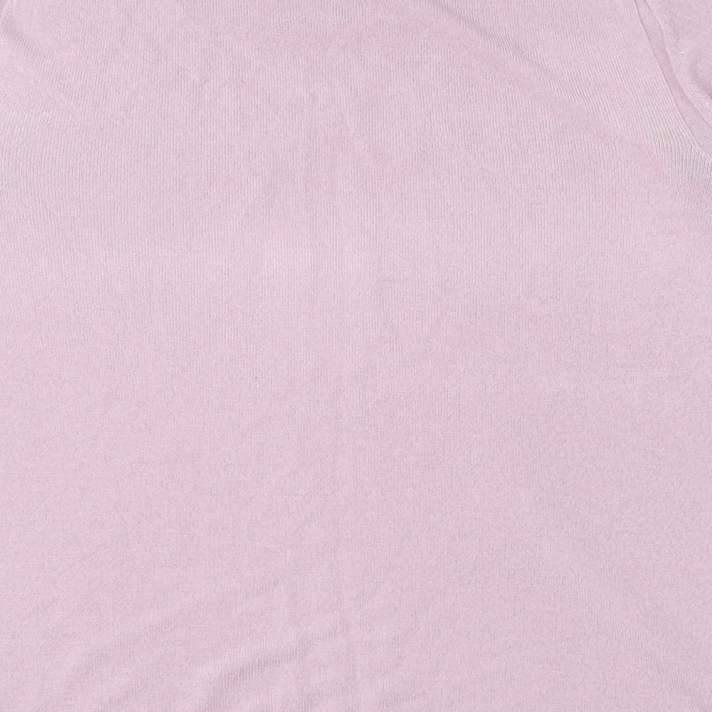 Marks and Spencer Womens Purple Crew Neck Acrylic Pullover Jumper