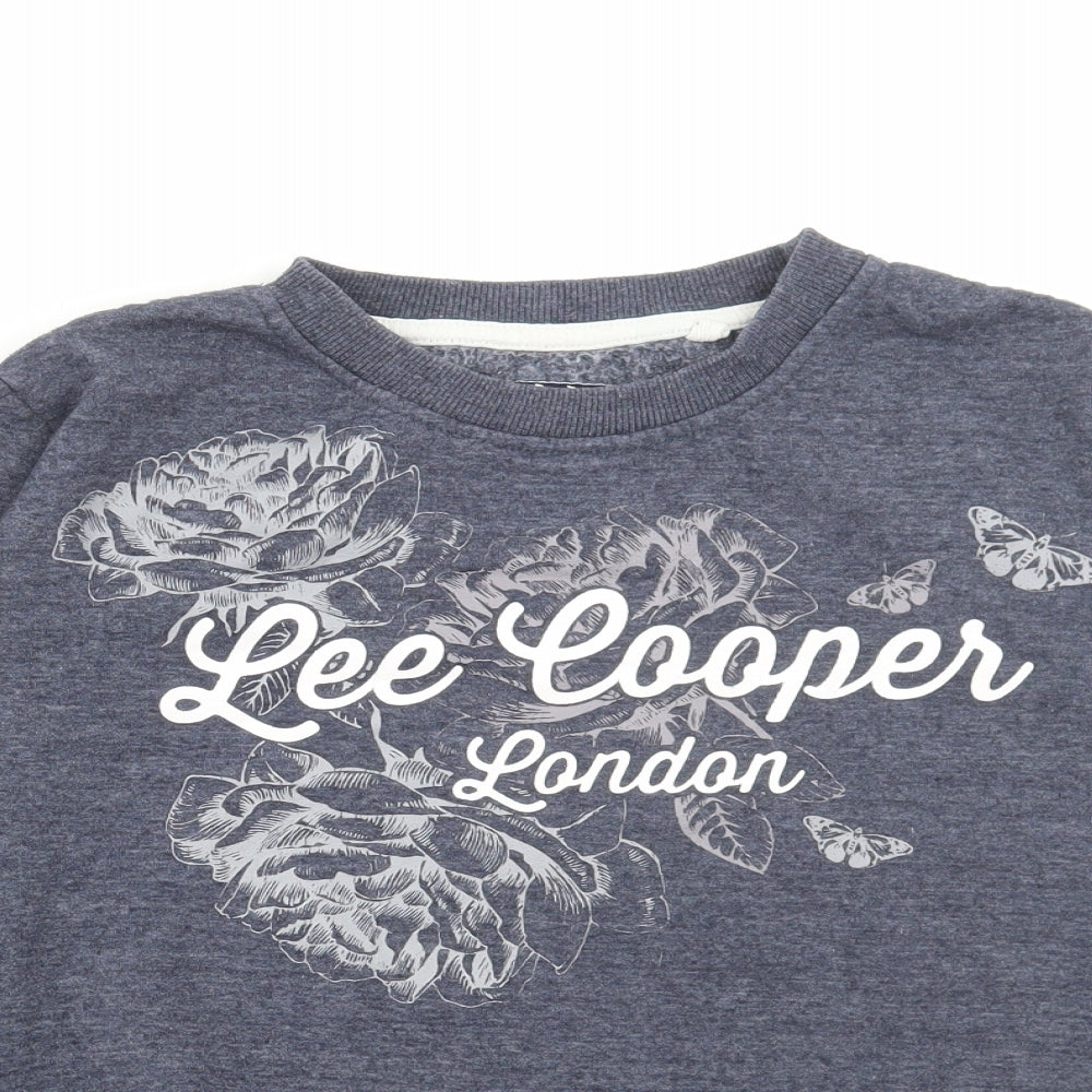 Lee Cooper Womens Blue Cotton Pullover Sweatshirt Size S Pullover